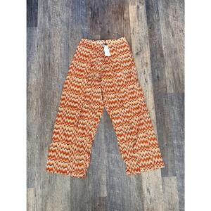 Faithfull The Brand Copper Montero Pants Vadella Print Dusk Orange Wide Leg XXL
